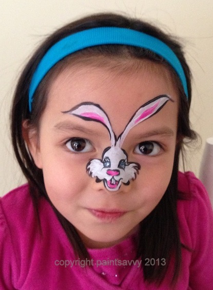 415x565 Easter Bunny Face Painting Tutorial Paint Savvy Parties, Events - Easter Bunny Face Painting