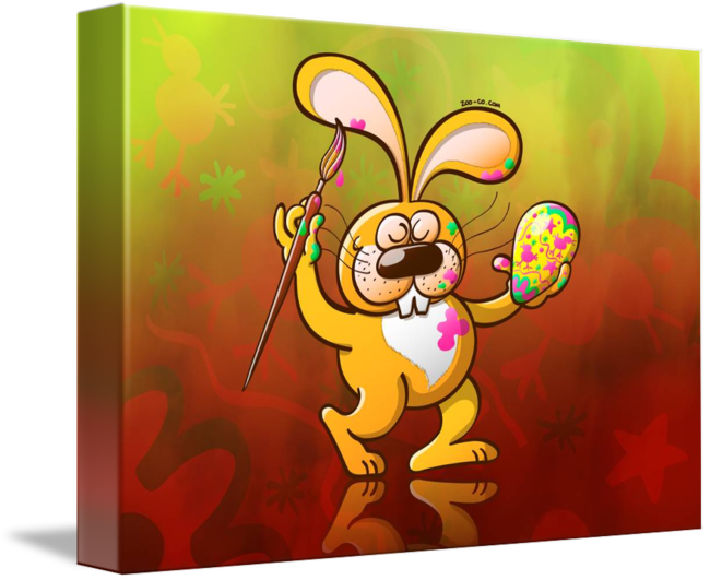650x531 Easter Bunny Painting An Egg By Zooampco Drawing Lounge - Easter Bunny Painting