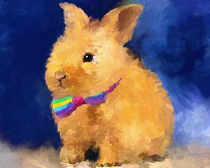 300x240 Easter Rabbit Paintings - Easter Bunny Painting