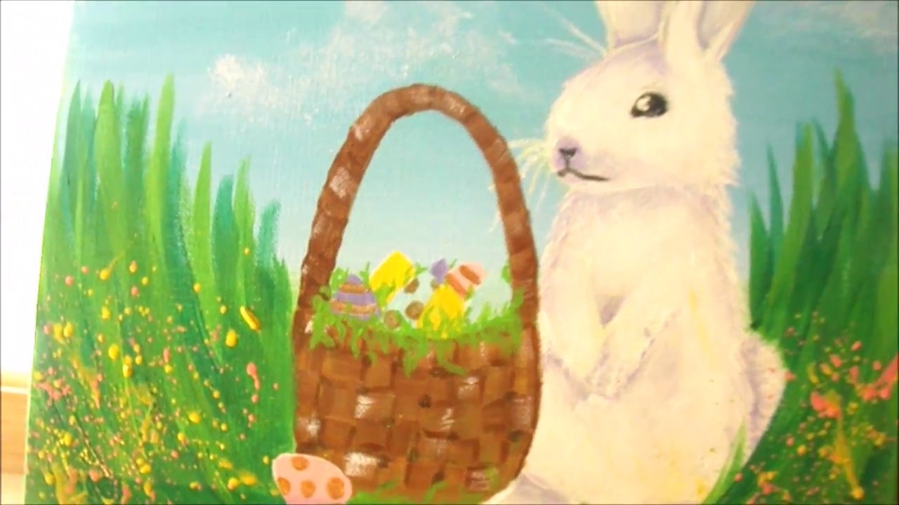 1280x720 Easy Easter Bunny Acrylic Painting - Easter Bunny Painting