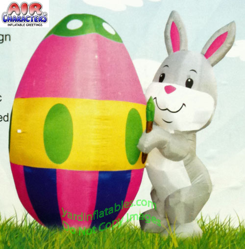 500x509 Air Blown Inflatable Pink Easter Bunny Painting Egg - Easter Bunny Painting