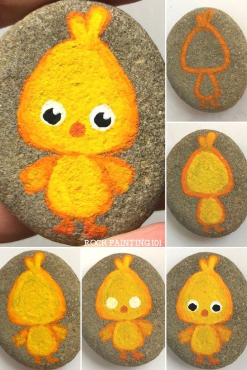 500x750 Super Cute Easter Chick Painted Rock Easter, Rock And Create - Easter Chick Painting