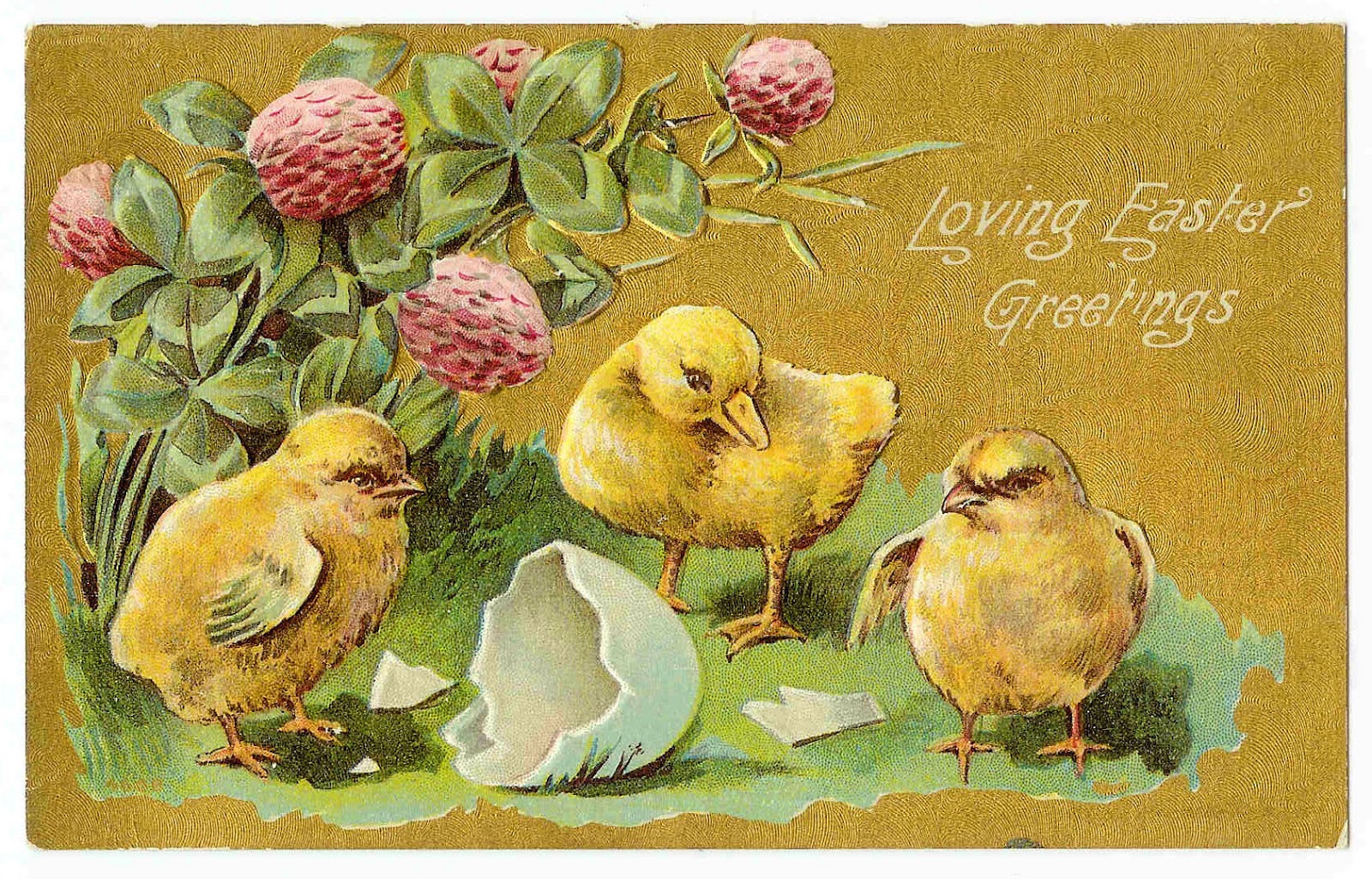 1600x1025 Antique Images Vintage Easter Clip Art Easter Postcard - Easter Chick Painting