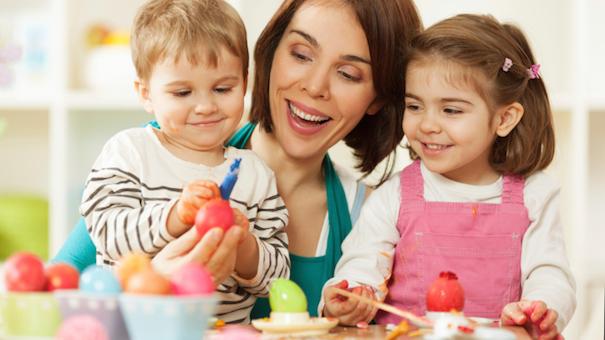 605x340 7 Cheap (And Easy) Easter Crafts And Activities For Kids - Easter Egg Painting For Kids