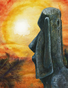 233x300 Easter Island Paintings Fine Art America - Easter Island Painting
