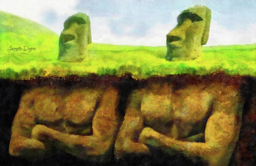 900x585 Easter Island Truth Painting By Leonardo Digenio - Easter Island Painting
