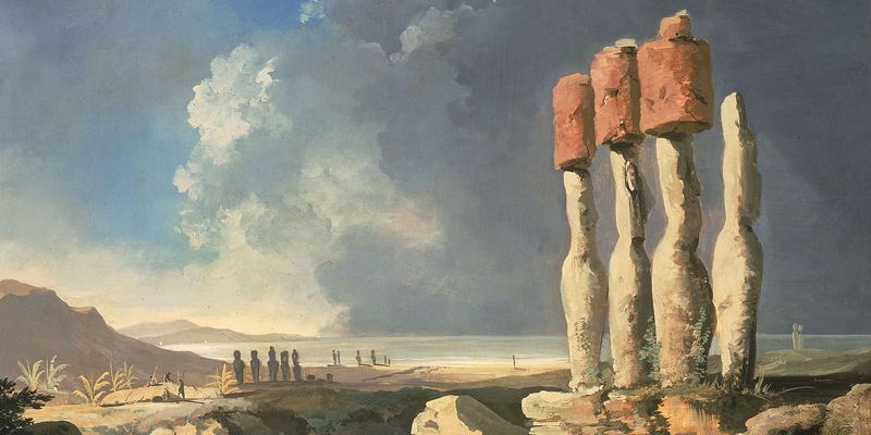 800x400 People May Have Been Makingir Way From Easter Island - Easter Island Painting