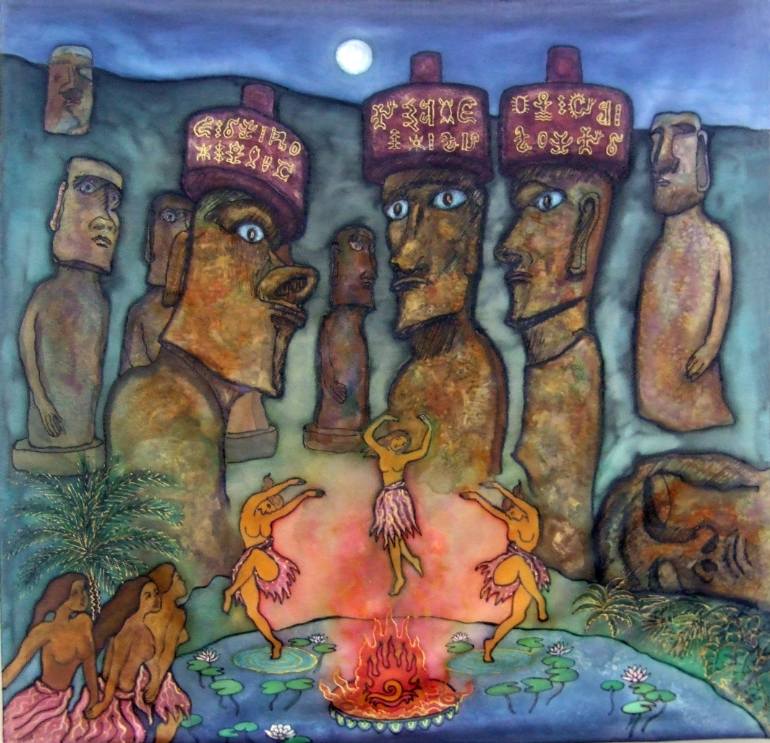 770x743 Saatchi Art Easter Island Painting By Mark Sullivan - Easter Island Painting