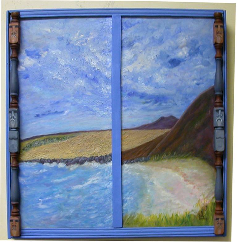 770x783 Saatchi Art Easter Island Window Painting By Marie Schepis - Easter Island Painting