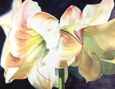 400x310 Beautiful Easter Lilies Painted In Watercolors Painting Flowers - Easter Lily Painting