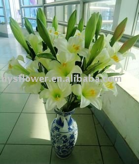 282x333 High Quality 3 Head White Artificial Lily,artificial Easter Lily - Easter Lily Painting