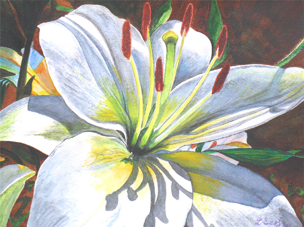 Easter Lily Painting at PaintingValley.com | Explore collection of ...