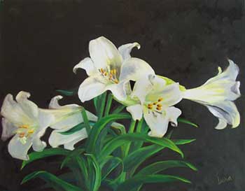 350x273 Dara Walter, Oil And Watercolor Painter - Easter Lily Painting
