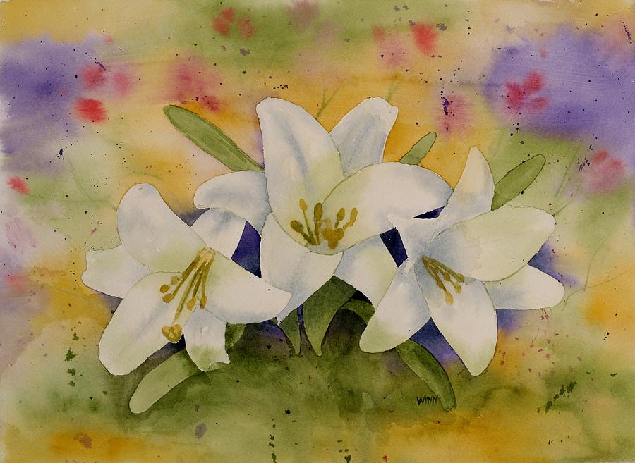 900x657 Easter Lilies Painting By Brett Winn - Easter Lily Painting
