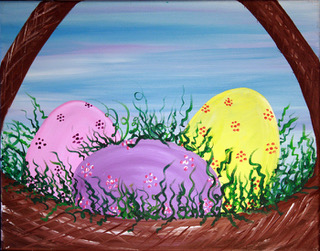 320x251 Easter Basket The Blank Canvas Splattered - Easter Painting