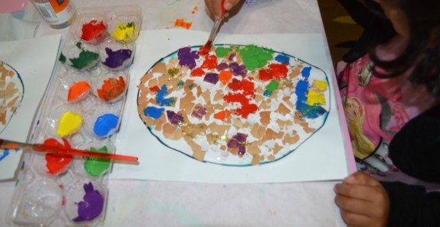 640x331 Easter Craft Egg Shell Painting Fun Littles - Easter Painting Activities