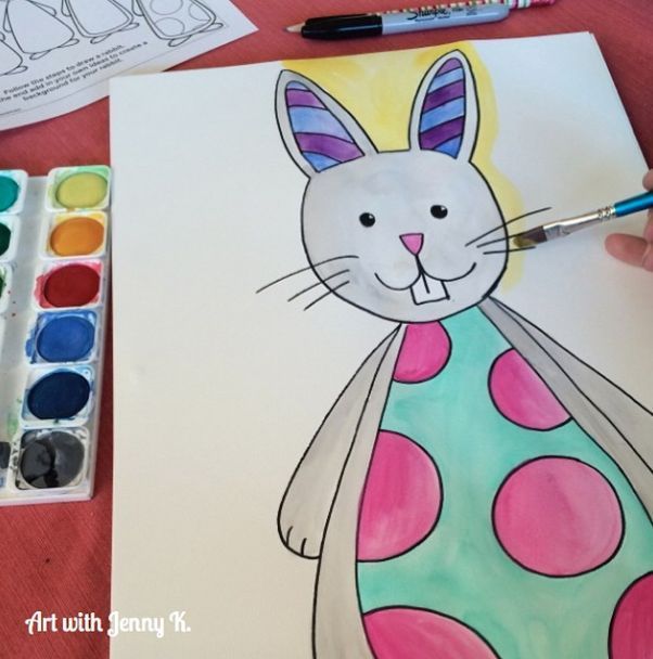602x608 How To Draw A Bunny Rabbit Art Activities, Easter And Activities - Easter Painting Activities
