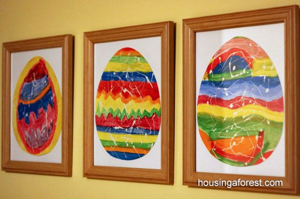 614x409 Watercolor Techniques For Kids ~ Rubber Cement Resist Vytvarne - Easter Painting For Kids