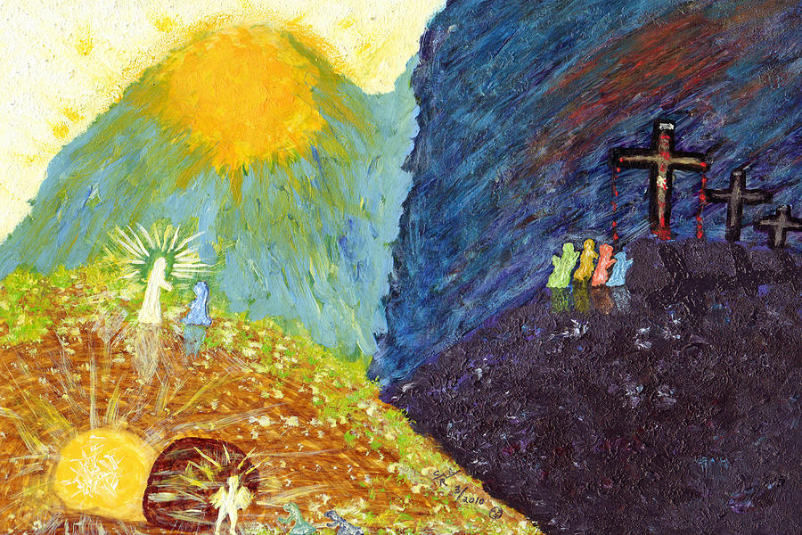 900x600 Thank God For Good Friday And Easter Sunday Painting By Carl Deaville - Easter Sunday Painting