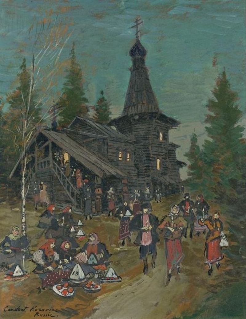 800x1039 Easter Sunday Painting Constantin Alexeevich Korovin Oil Paintings - Easter Sunday Painting