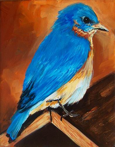 392x500 Fine Art By Pat Koscienski Eastern Bluebird - Eastern Bluebird Painting