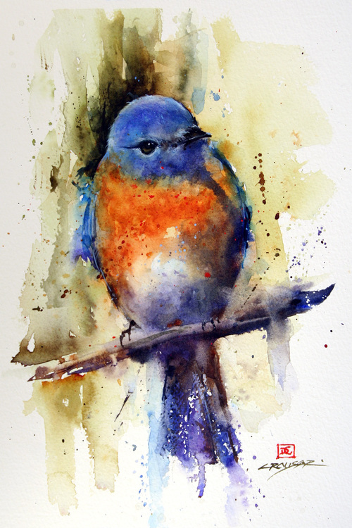 500x750 Eastern Bluebird - Eastern Bluebird Painting