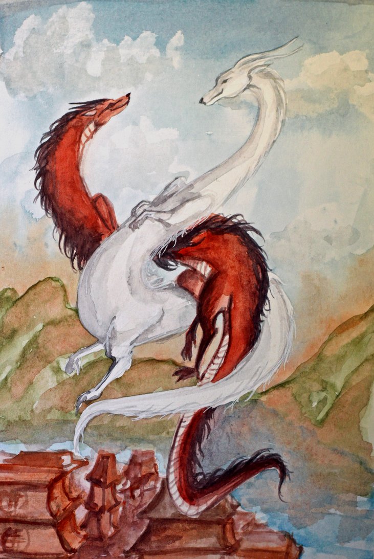 731x1093 Request Eastern Dragons By Teaofeyes - Eastern Dragon Painting