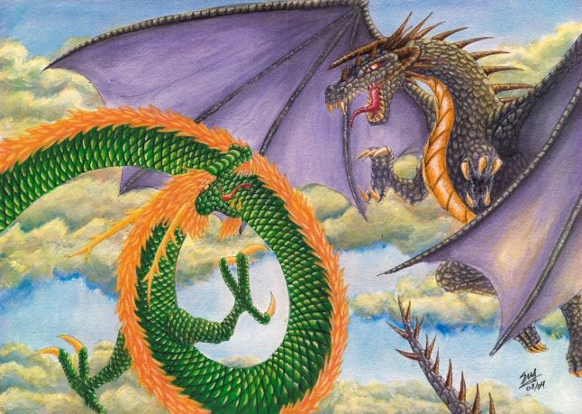 646x459 Tech Dragon's Lair Storm's Dragonpedia Eastern And Western Dragons - Eastern Dragon Painting