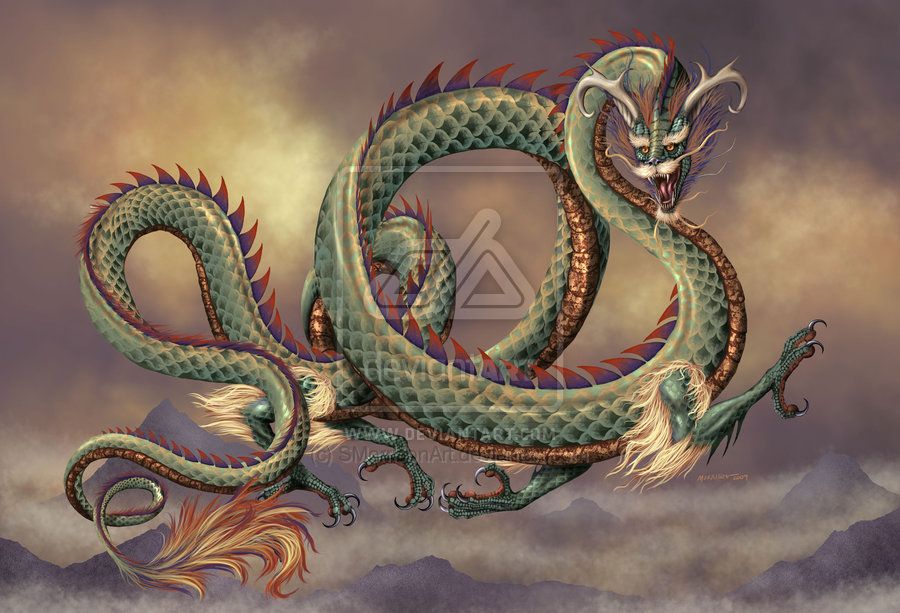 900x613 Eastern Dragon By Smorrisonart On There Be Dragons - Eastern Dragon Painting