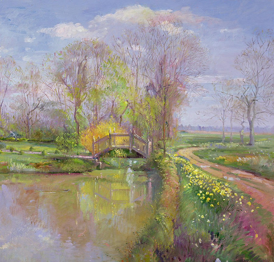 900x860 Spring Bridge Painting By Timothy Easton - Easton Painting