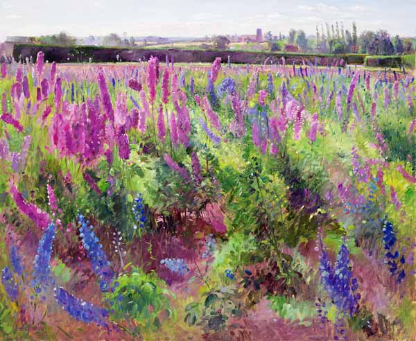 600x492 The Delphinium Field, 1991 - Easton Painting