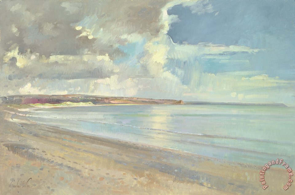 960x636 Timothy Easton Reflected Clouds Oxwich Beach Painting - Easton Painting
