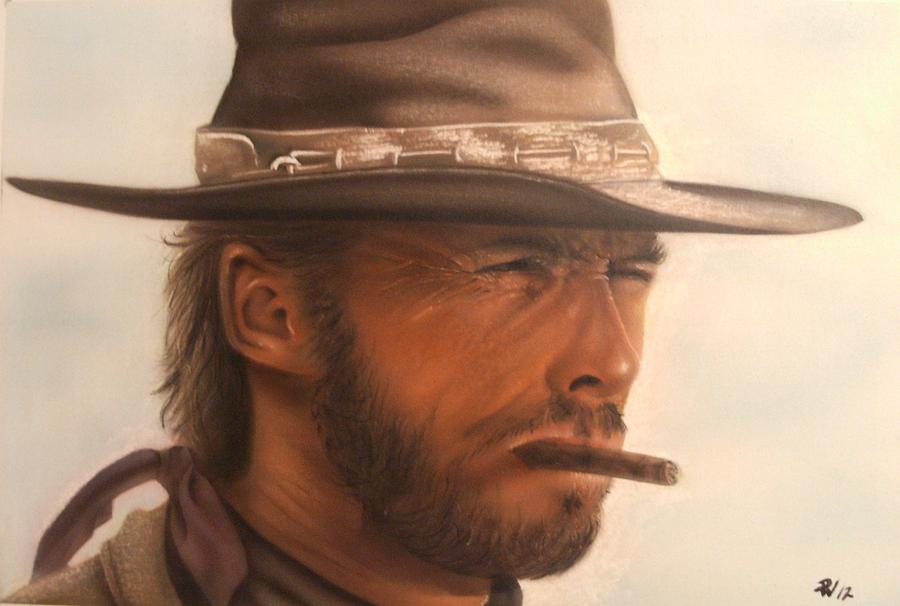 900x606 Clint Eastwood Painting By Dave Walker - Eastwood Painting