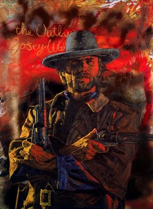 316x432 Clint Eastwood The Outlaw By Stephen Holland. 2011 - Eastwood Painting