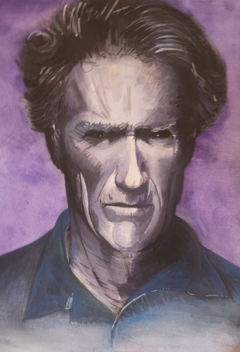 770x1125 Saatchi Art Clint Eastwood Painting By Artist Modernarty - Eastwood Painting