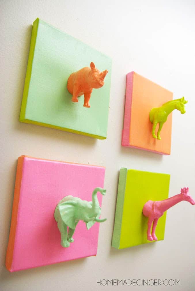 677x1010 Easy Mini Plastic Animals Diy Canvas Art - Easy Animals Painting Canvas