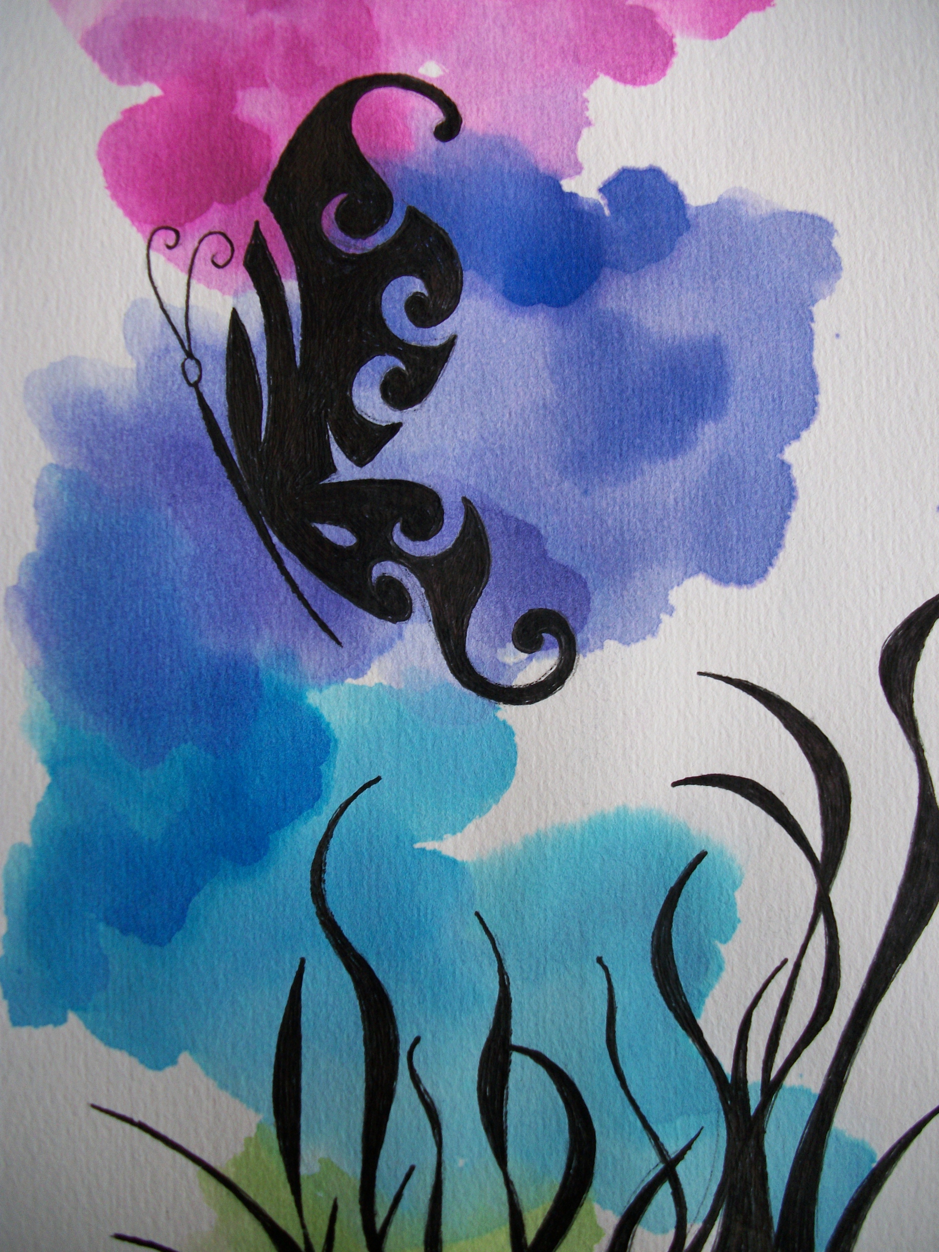 Easy Butterfly Painting at PaintingValley.com | Explore collection of Easy Butterfly Painting