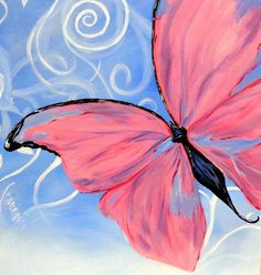 236x248 Original Purple Butterfly Painting On Canvas - Easy Butterfly Painting