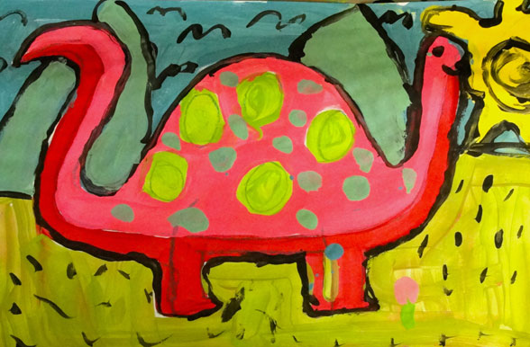 588x386 Dinosaur Art Project Deep Space Sparkle - Easy Dinosaur Painting