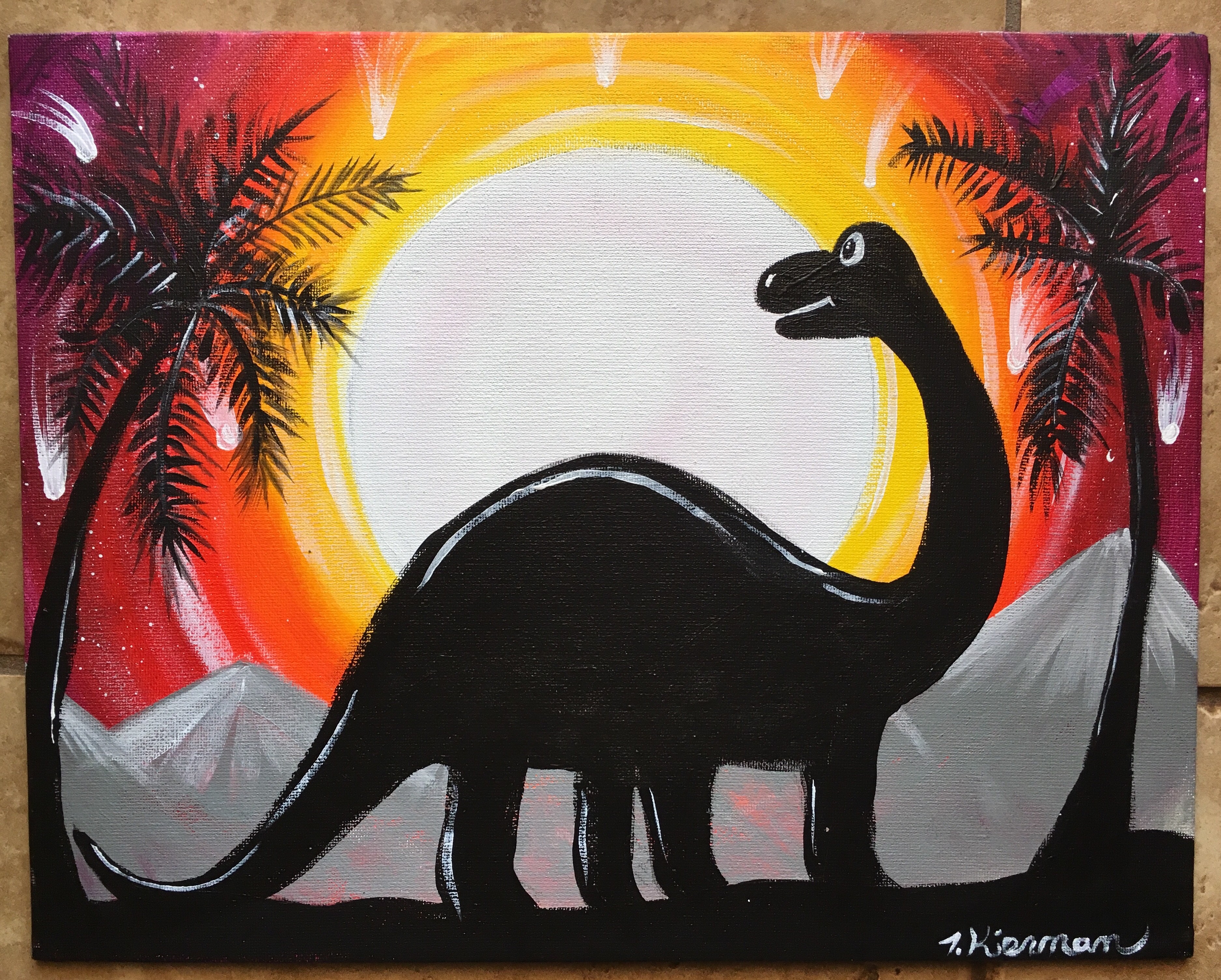 3750x3010 How To Paint A Dinosaur Silhouette - Easy Dinosaur Painting