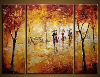 350x270 Park In Autumn Iv Modern Canvas Art Wall Decor Landscape Oil - Easy Fall Canvas Painting