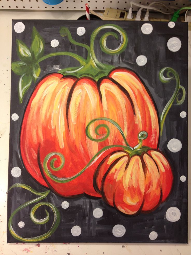 736x981 Pumpkin Painting Fall - Easy Fall Canvas Painting
