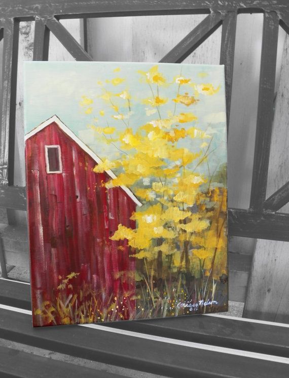 570x745 Easy Acrylic Paintings Of Barns - Easy Fall Canvas Painting