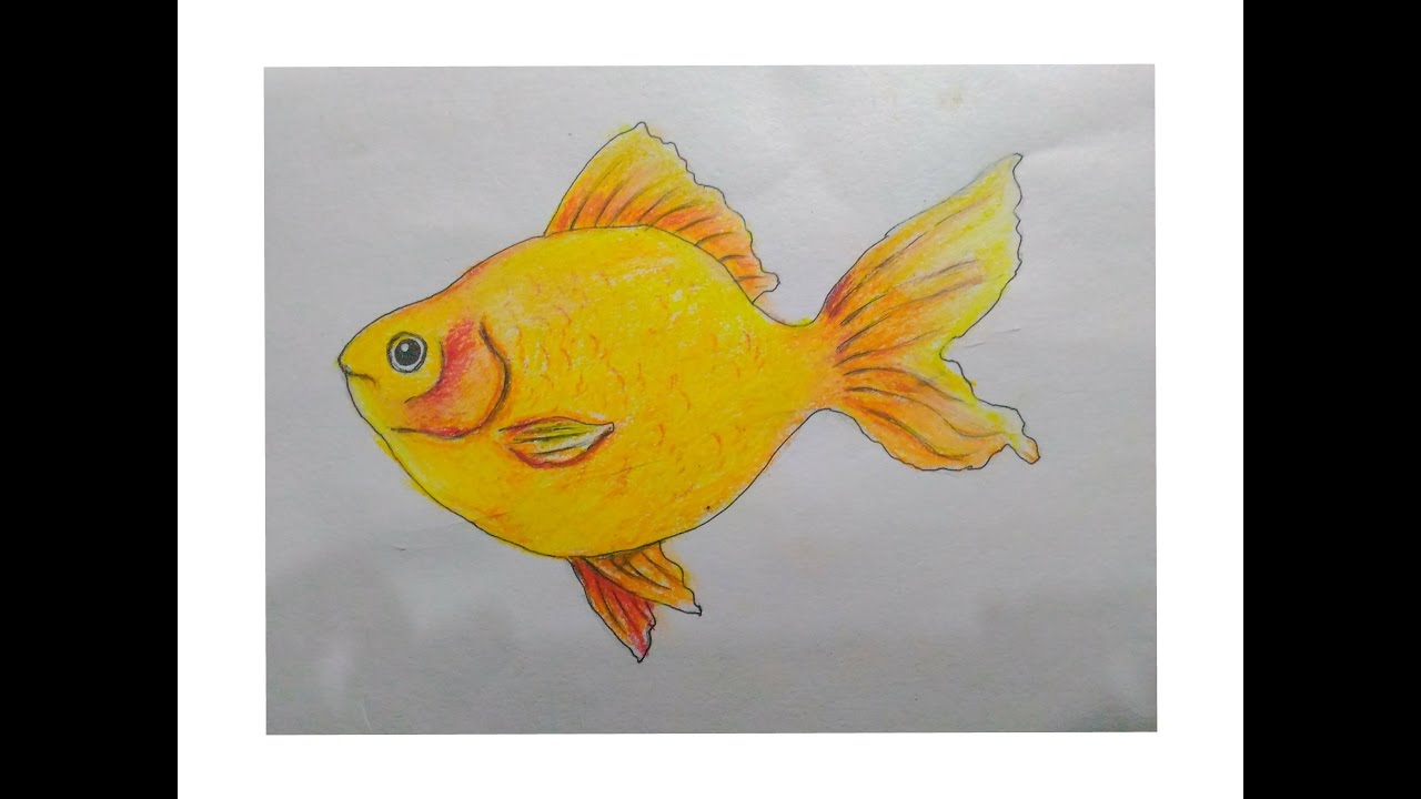 1280x720 How To Draw A Gold Fish With Oil Pastel Easy Drawing Tutorial - Easy Fish Painting