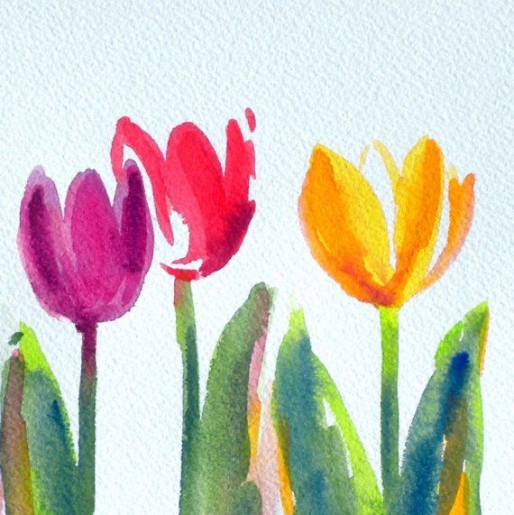 570x571 Easy Painted Flowers Watercolor Tutorials Art Easy Flowers Paint - Easy Flower Painting