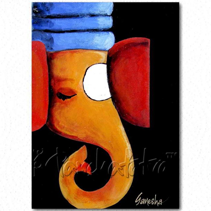 700x700 Buy Ganesha Mural Wall Painting On Wood Online In India - Easy Ganesh Painting
