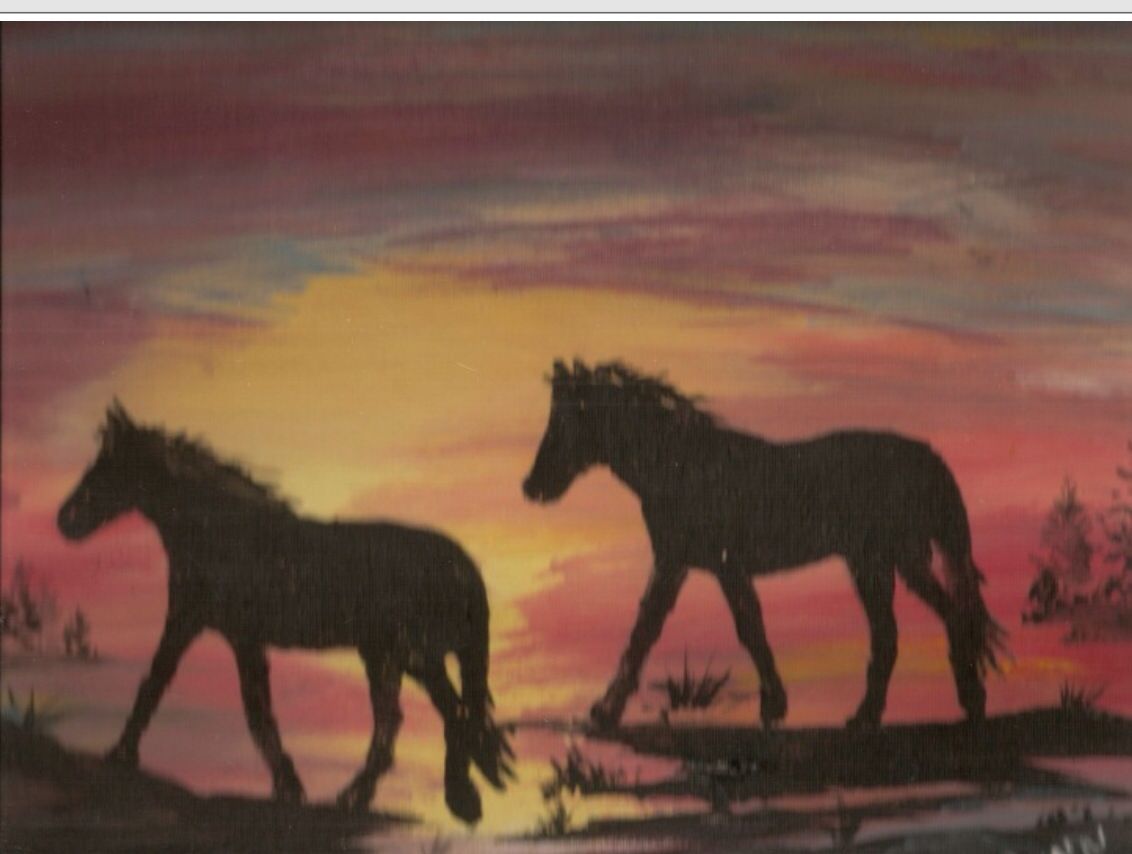 1132x854 Easy Horse Scene - Easy Horse Painting