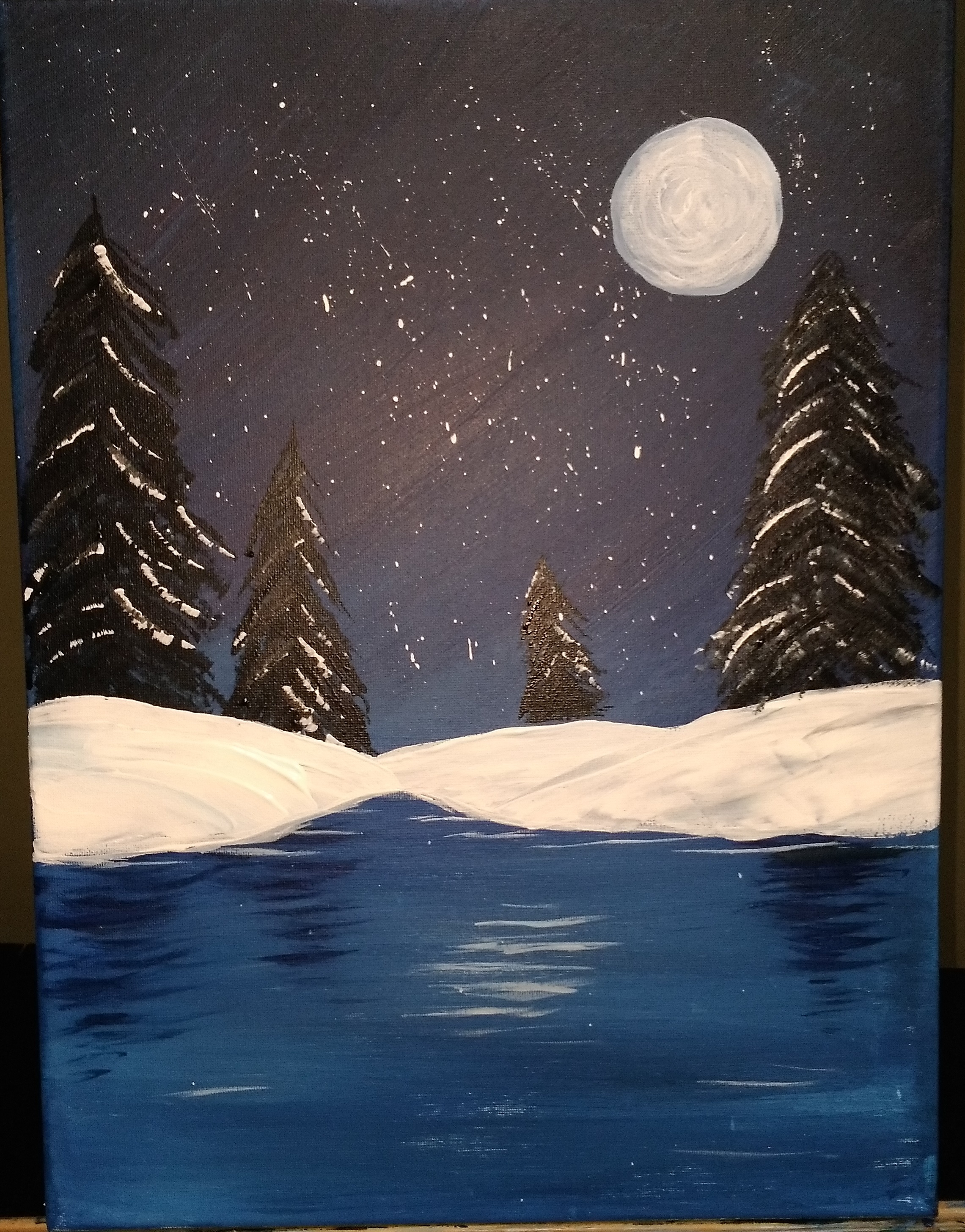 Easy Moon Painting At Paintingvalley Com Explore Collection Of