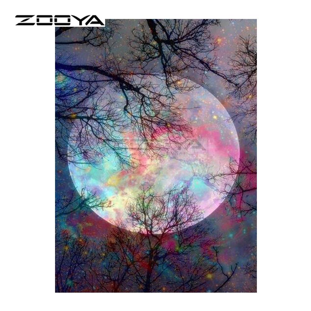 1000x1000 Forest Tree Color Moon - Easy Moon Painting