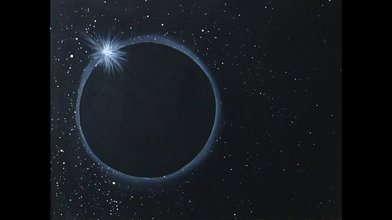 1280x720 Total Eclipse Acrylic Painting Tutorial Step By Step Moon - Easy Moon Painting